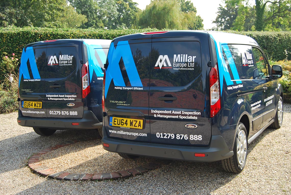 Millar Europe Ltd has chosen the Ford Transit Connect Vans to its fleet for their team of engineers / vehicle inspectors.
